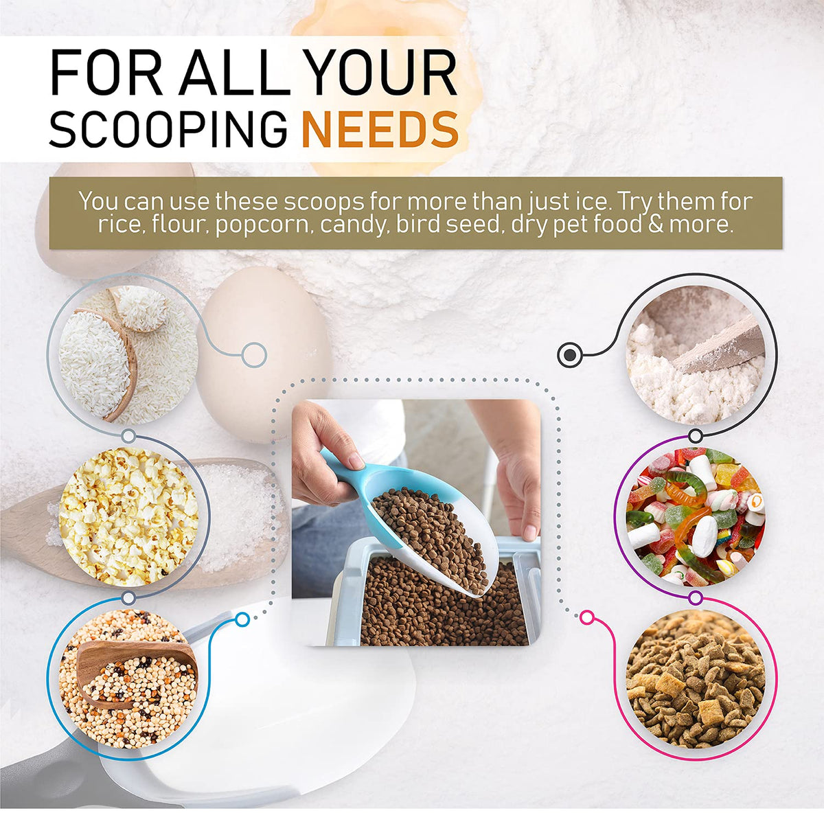 Magnetic Ice Scoop for Freezer (2 Count)