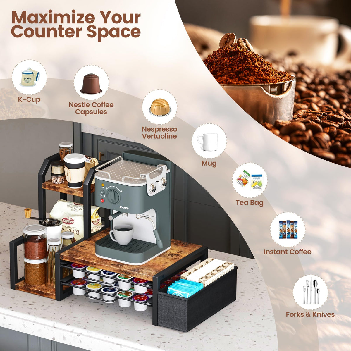 K Cup Organizer for Countertop