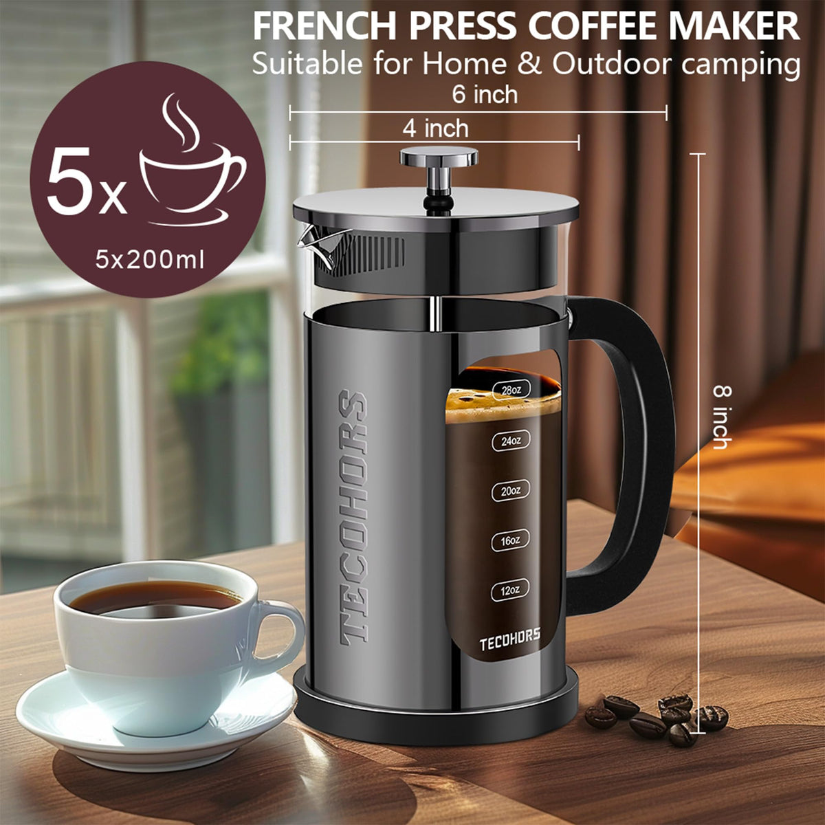 French Press Coffee Maker 34oz