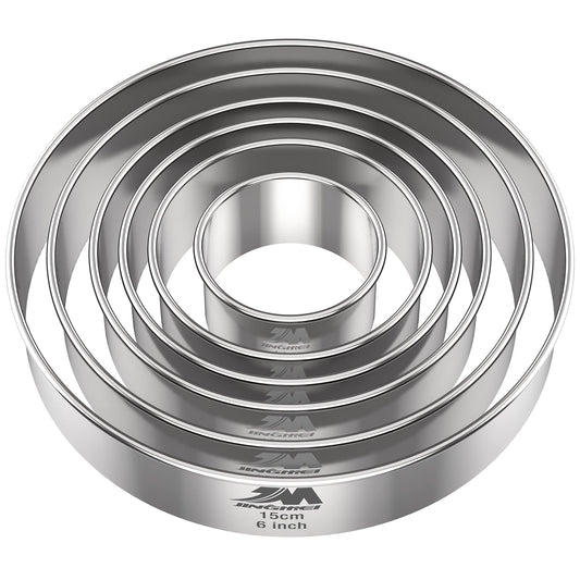 M JNGMEI 6 Pieces Stainless Steel Cookie Biscuit Cutter Set 2''