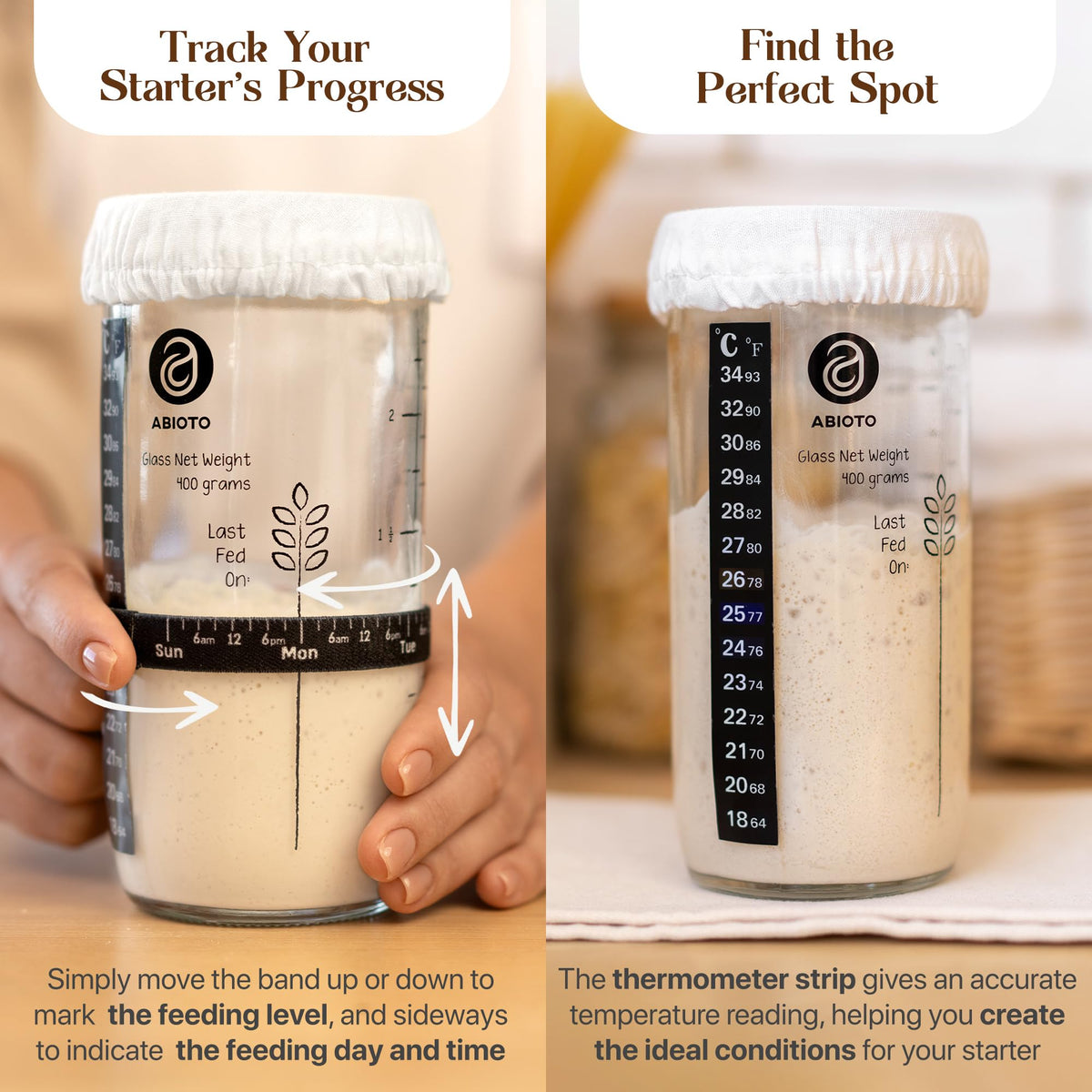 Sourdough Bread Starter Kit with Jar and Baking Supplies