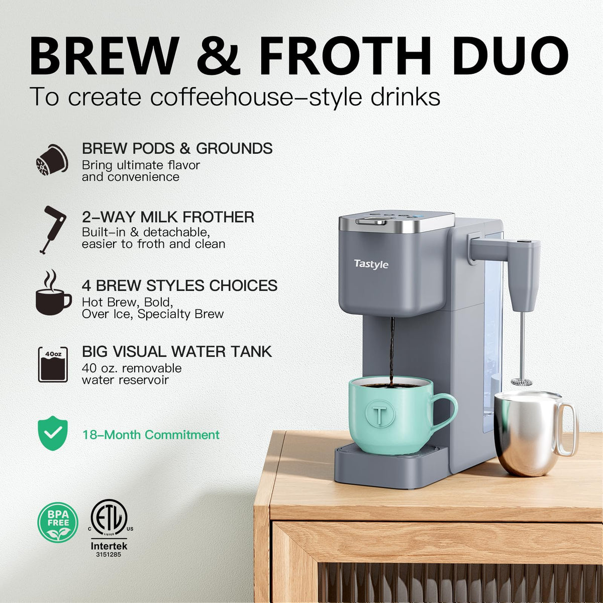 Single Serve Coffee Maker with Built