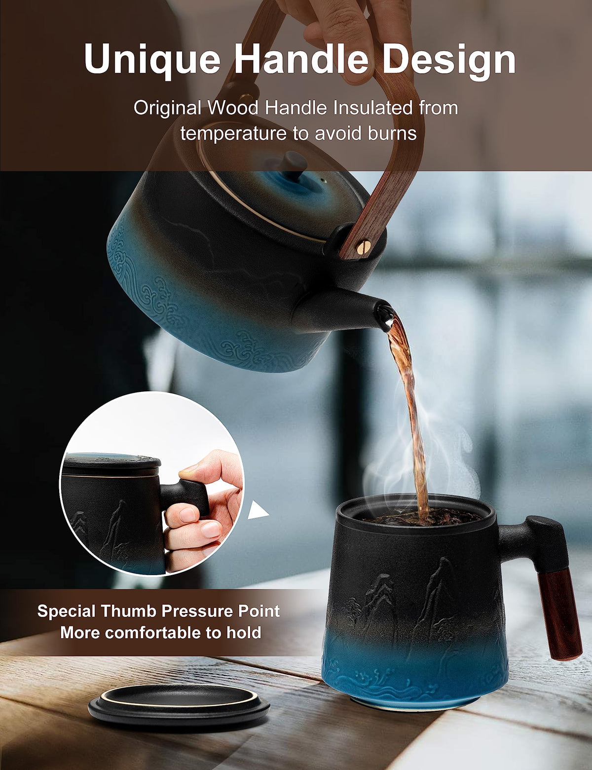 Ceramic Tea Cup with Infuser and Lid