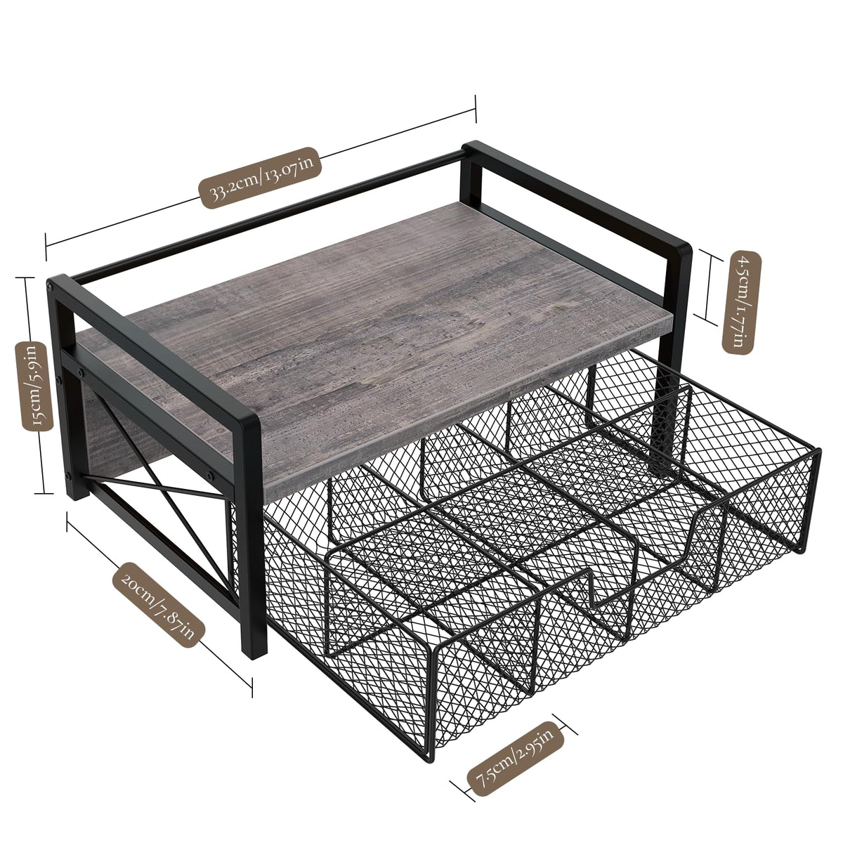 Tea Organizer with Drawer