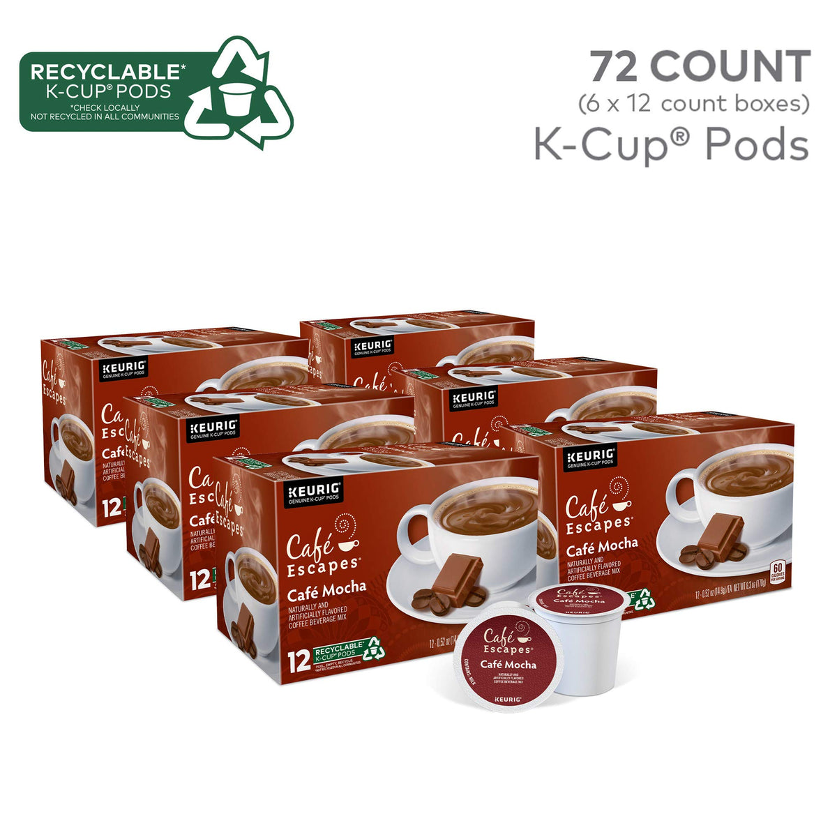 Cafe Escapes Cafe Mocha Keurig Single (72 Count)