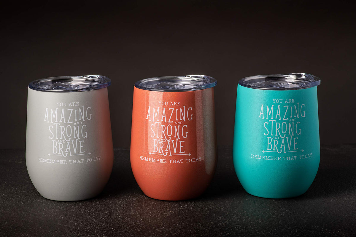 Insulated Wine Tumbler Cup with Lid 12 oz