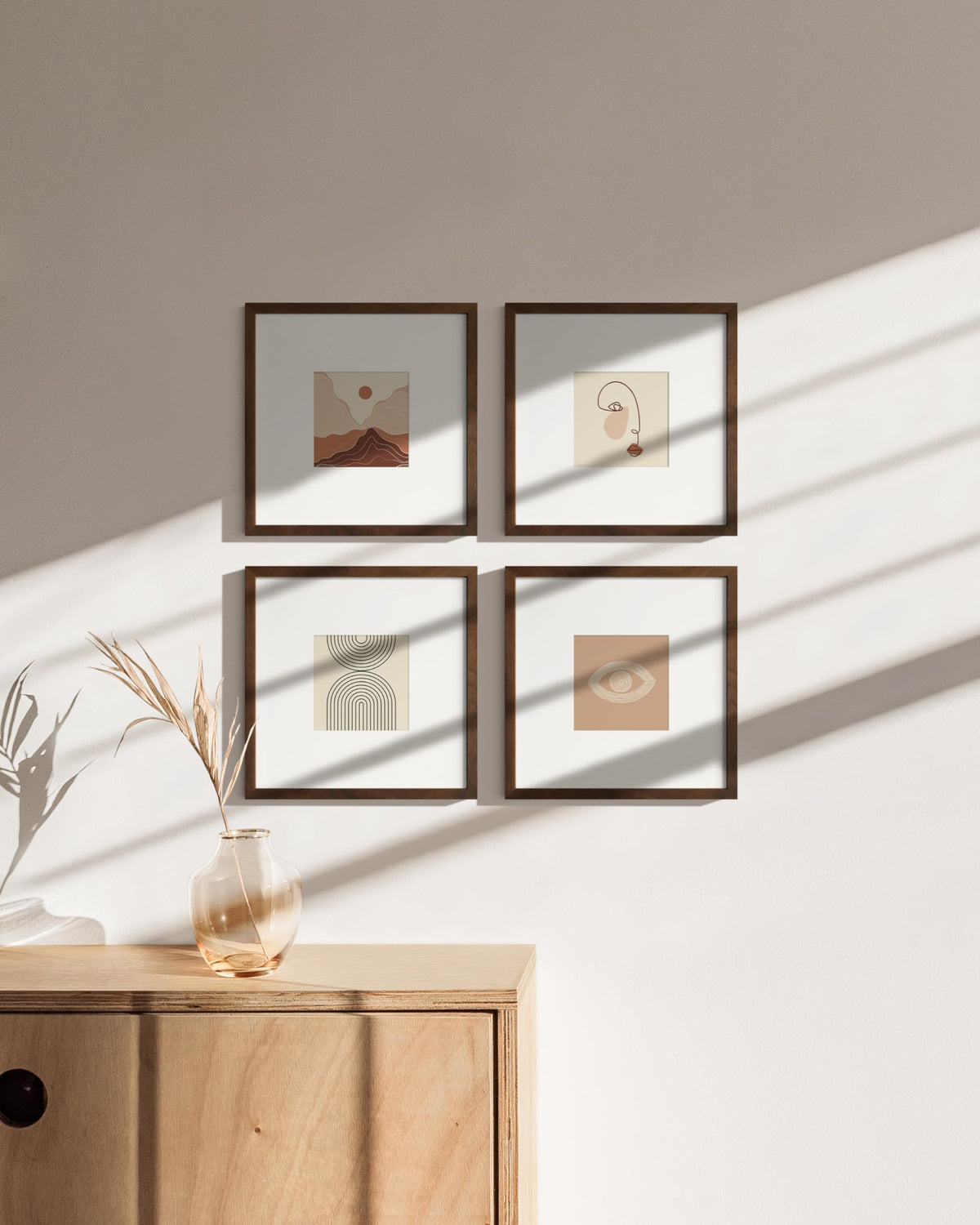 Walnut Oak Wood 10x10 Picture Frames (4 Count)