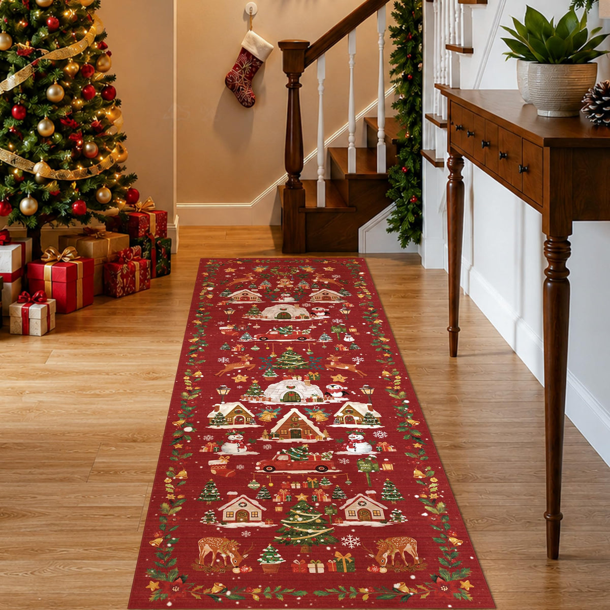 Red 2x6 Kitchen Runner Rug