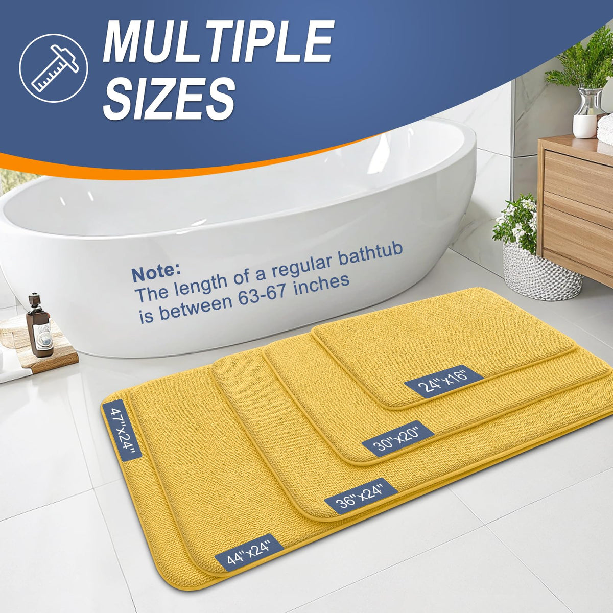 Memory Foam Small Bathroom Rugs 24x16