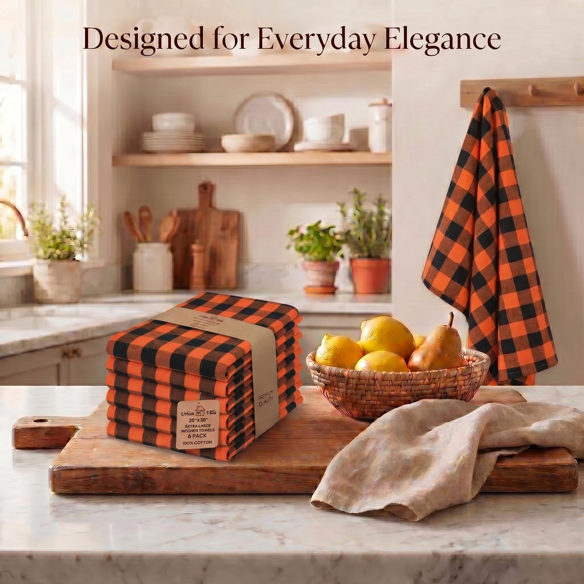 Kitchen Towels Cotton Dish Towels 20”x30” (6 Count)