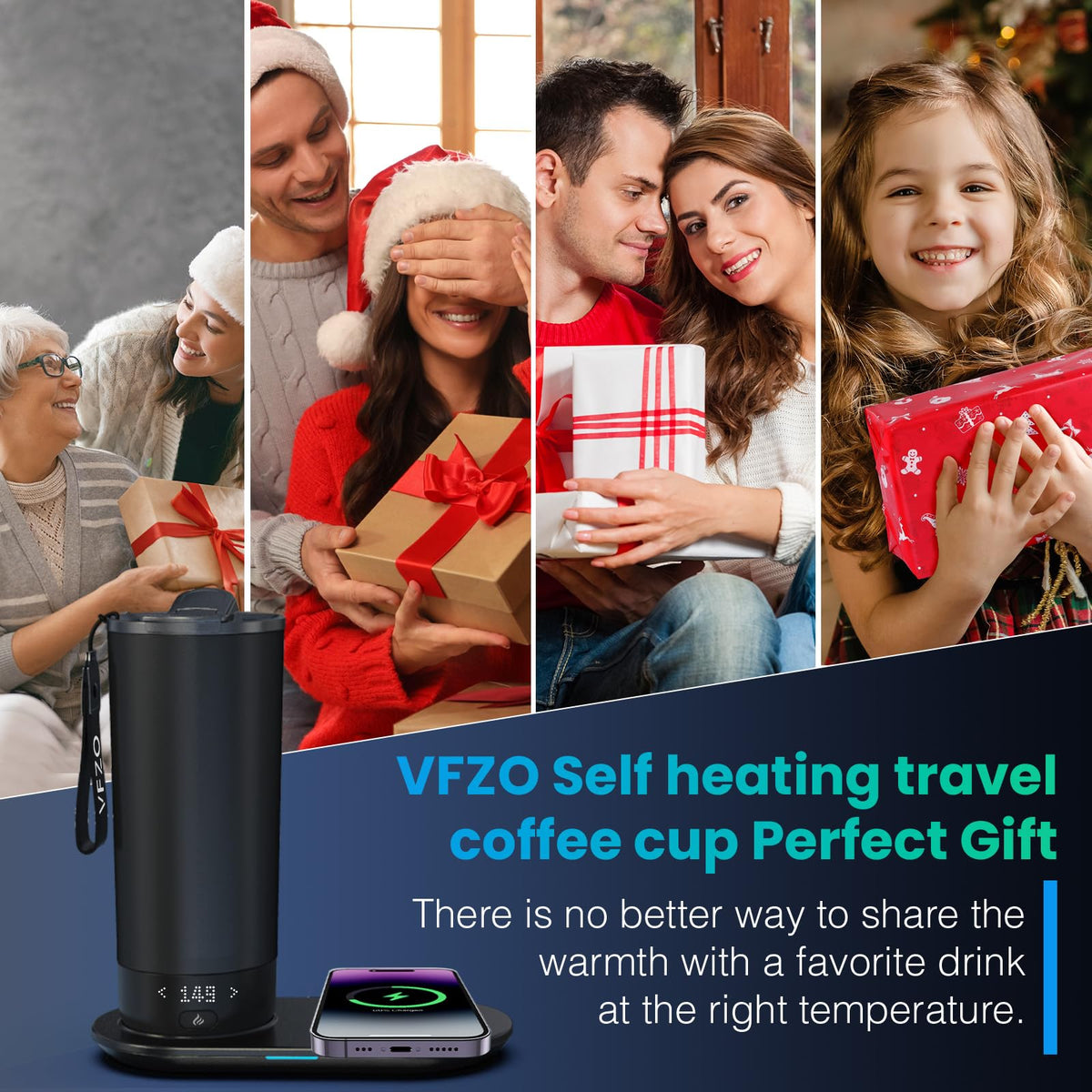 Temperature Control Heated Travel Mug Smart Self Heating Coffee Mug 20 Oz App Controlled LED Display coffee serving sets mug kept at a constant temperature for 4