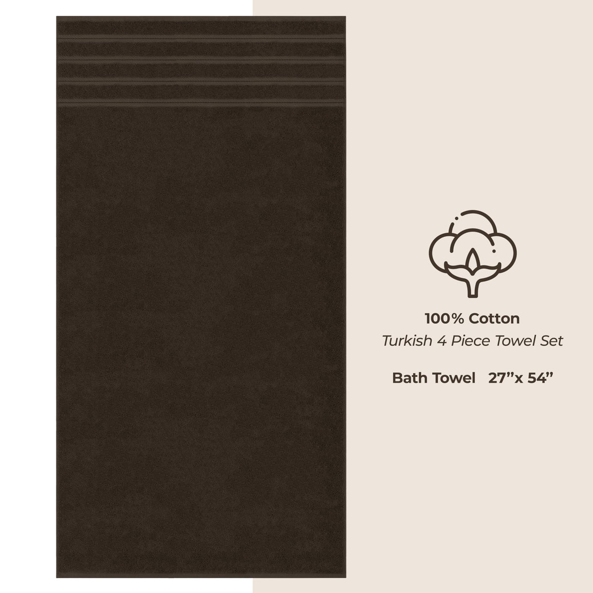 100% Cotton Luxury Turkish Towels (4 Count)