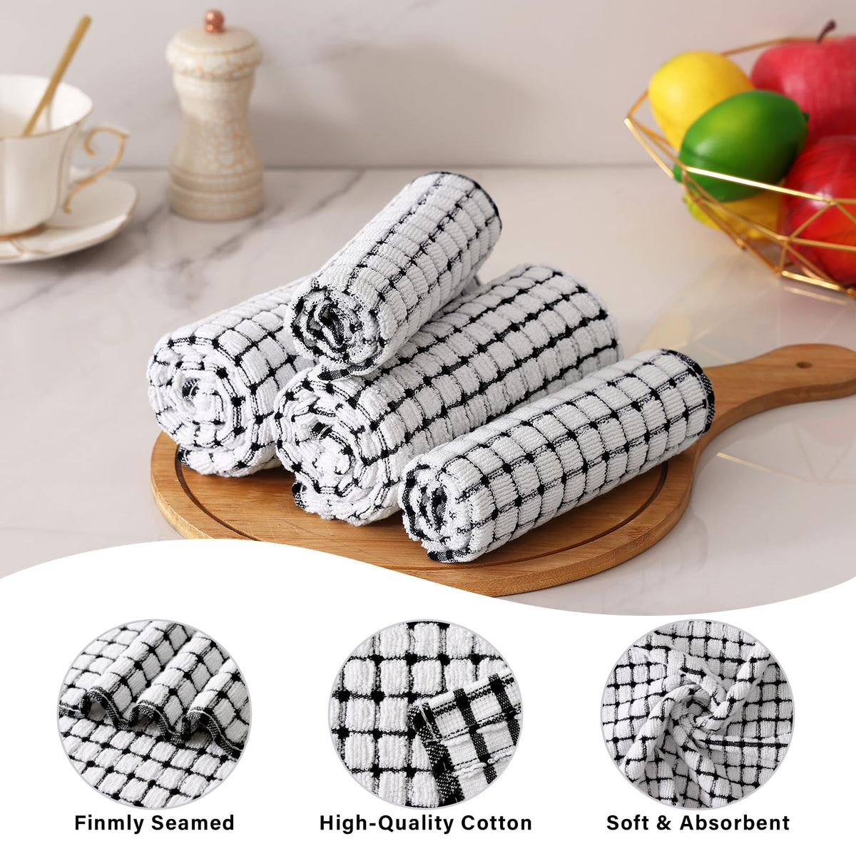 Cotton 12 Pack Terry Kitchen Towels (12 Count)