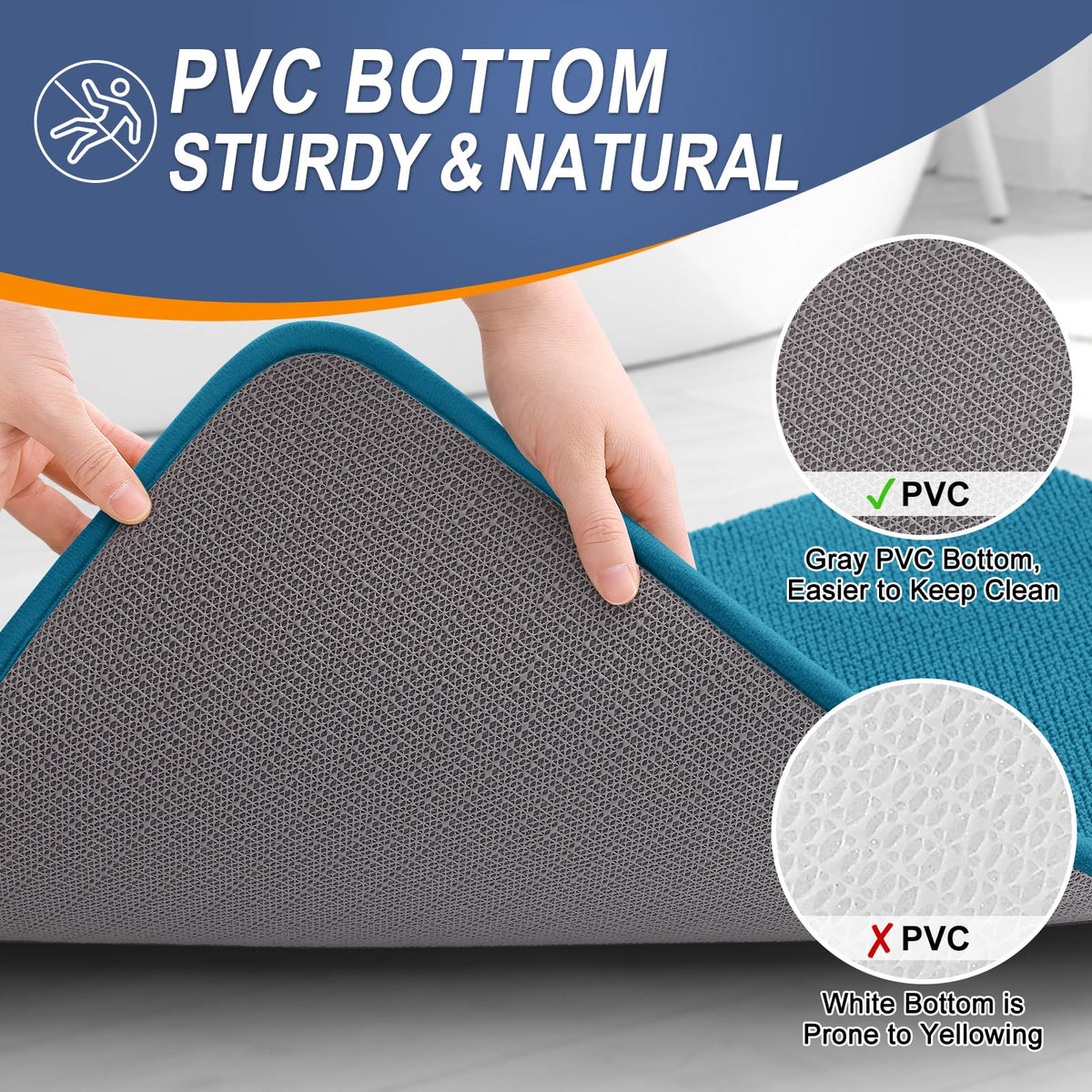 Memory Foam Bathroom Runner Rugs 44x24