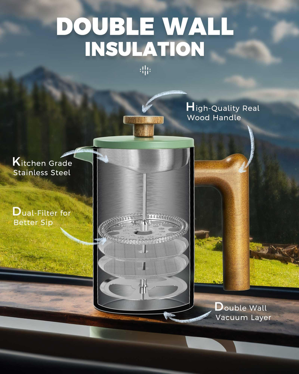 POLIVIAR French Press Coffee Maker