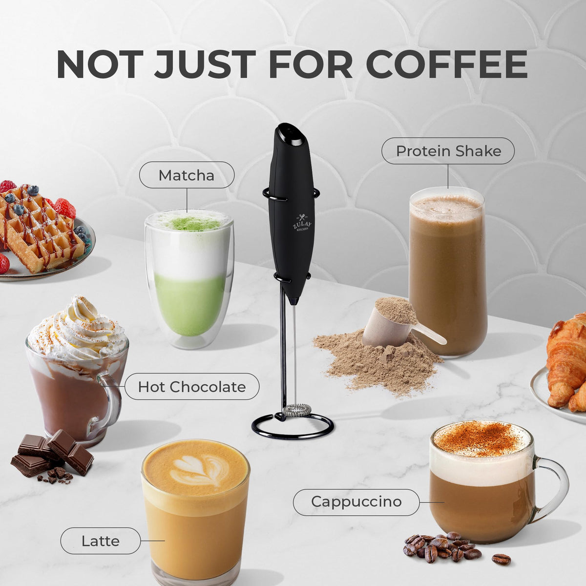 Powerful Milk Frother Wand With Duracell Batteries