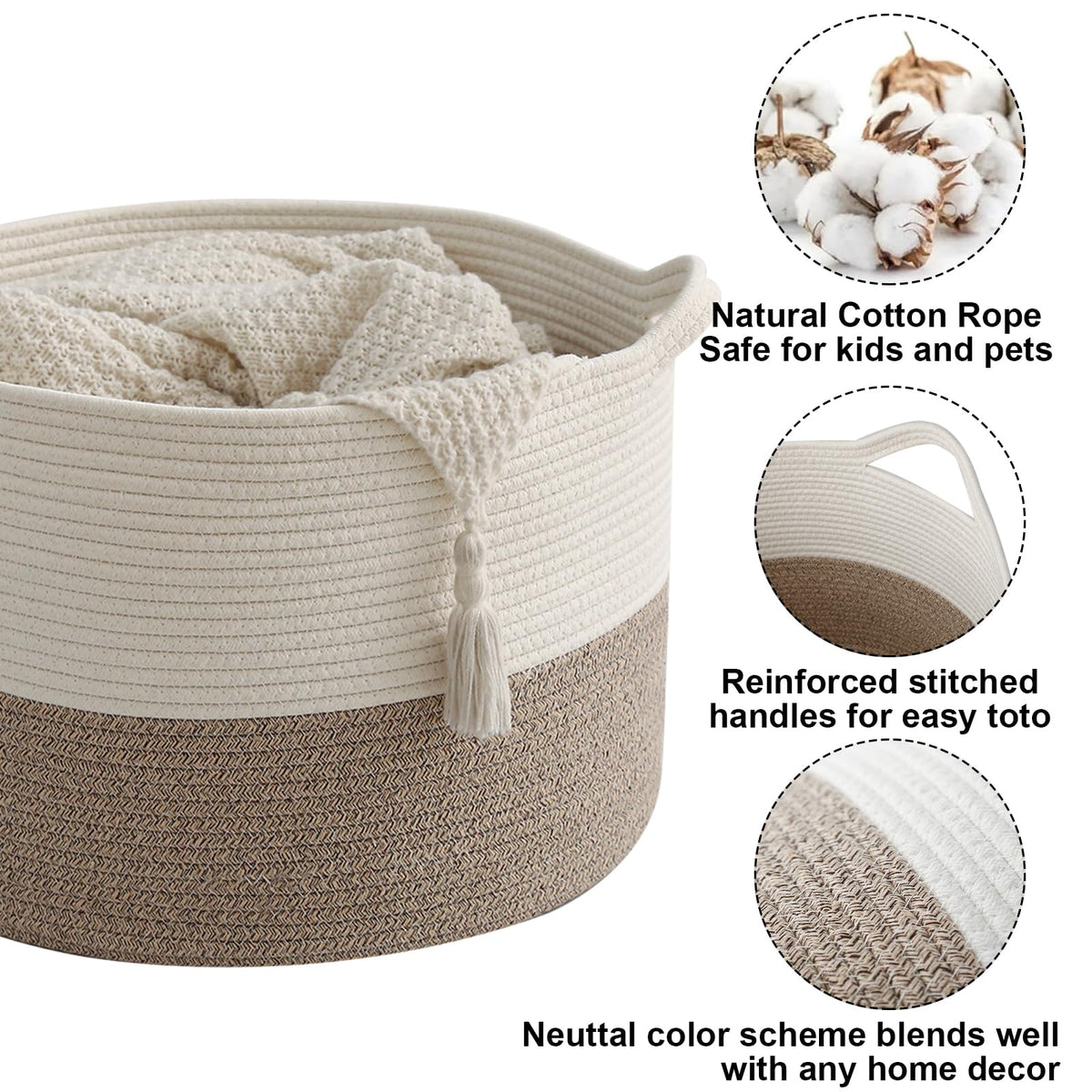 Large Woven Blanket Basket