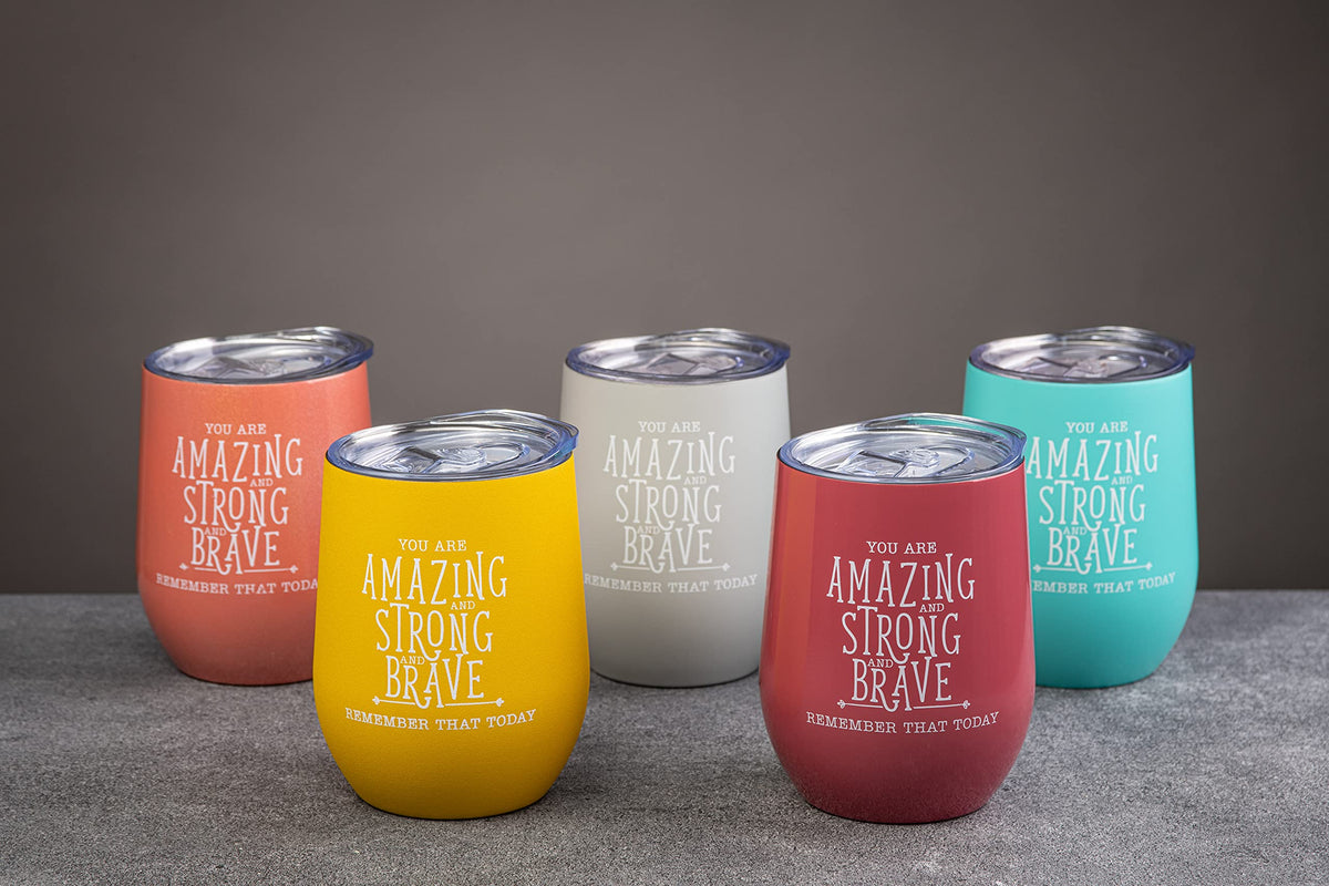 Insulated Wine Tumbler Cup with Lid 12 oz