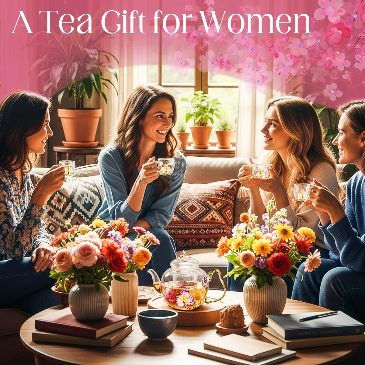 Floral Glass Tea Set (7 Count)