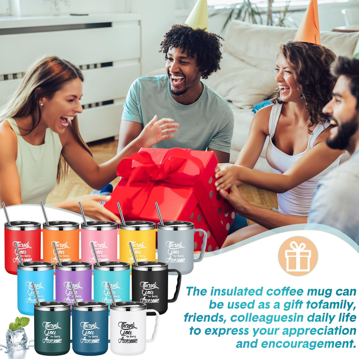 12 Pcs Thank You Coffee Mug Bulk 17oz Employee Appreciation Gift