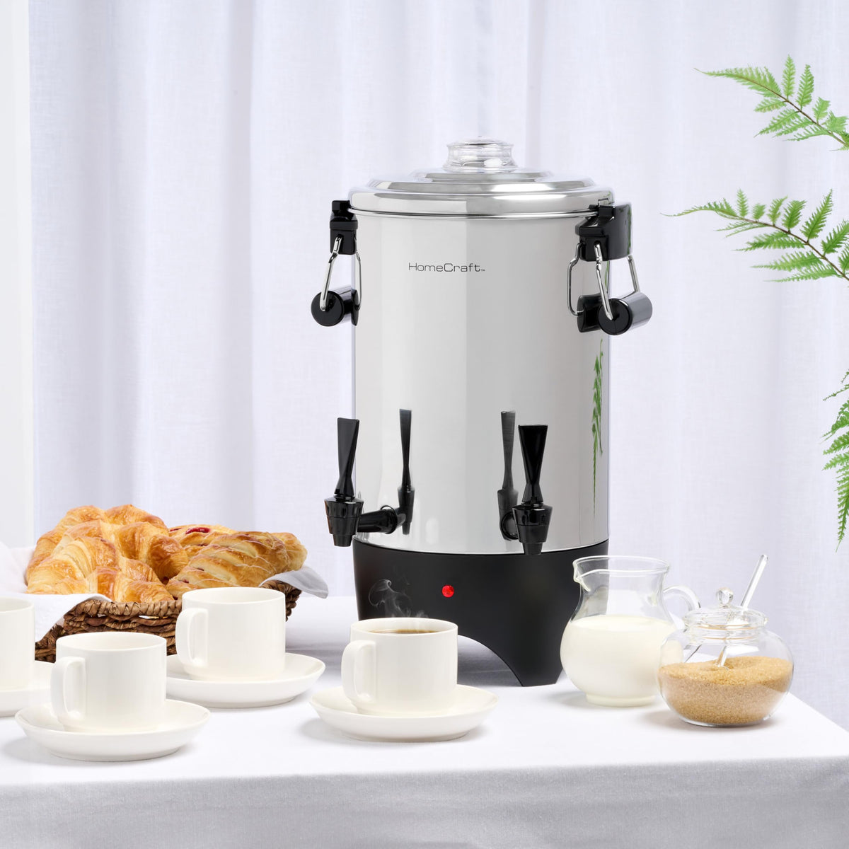 45 Cup Coffee Urn and Hot Beverage Dispenser with Double Dripless Faucet