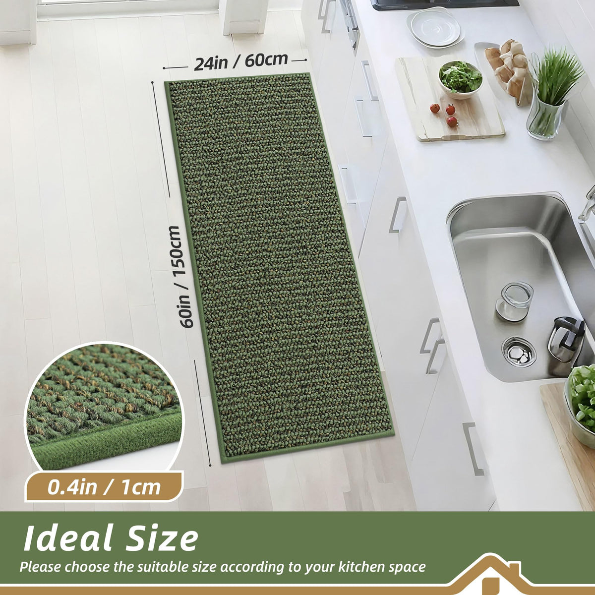 Kitchen Runner Rugs 24"x60"