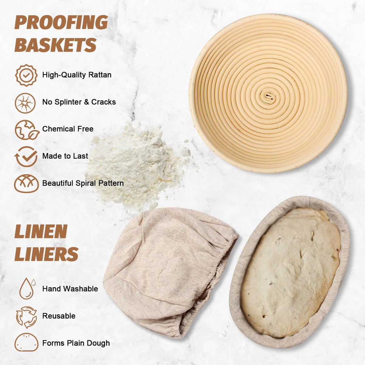 Sourdough Proofing Basket Gift Set (2 Count)