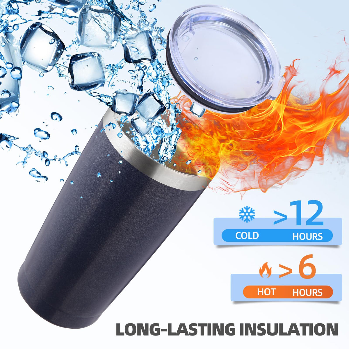 20oz Stainless Steel Tumbler with Lid and Straw Bulk 4 Pack (4 Count)