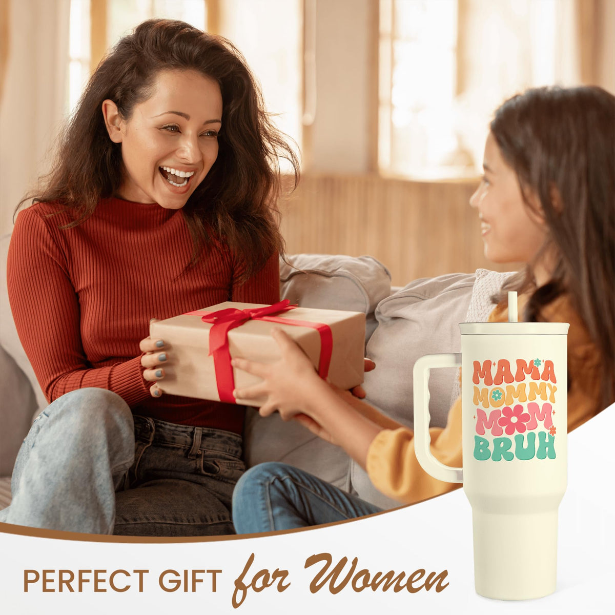 Mom Tumbler with Handle 40oz