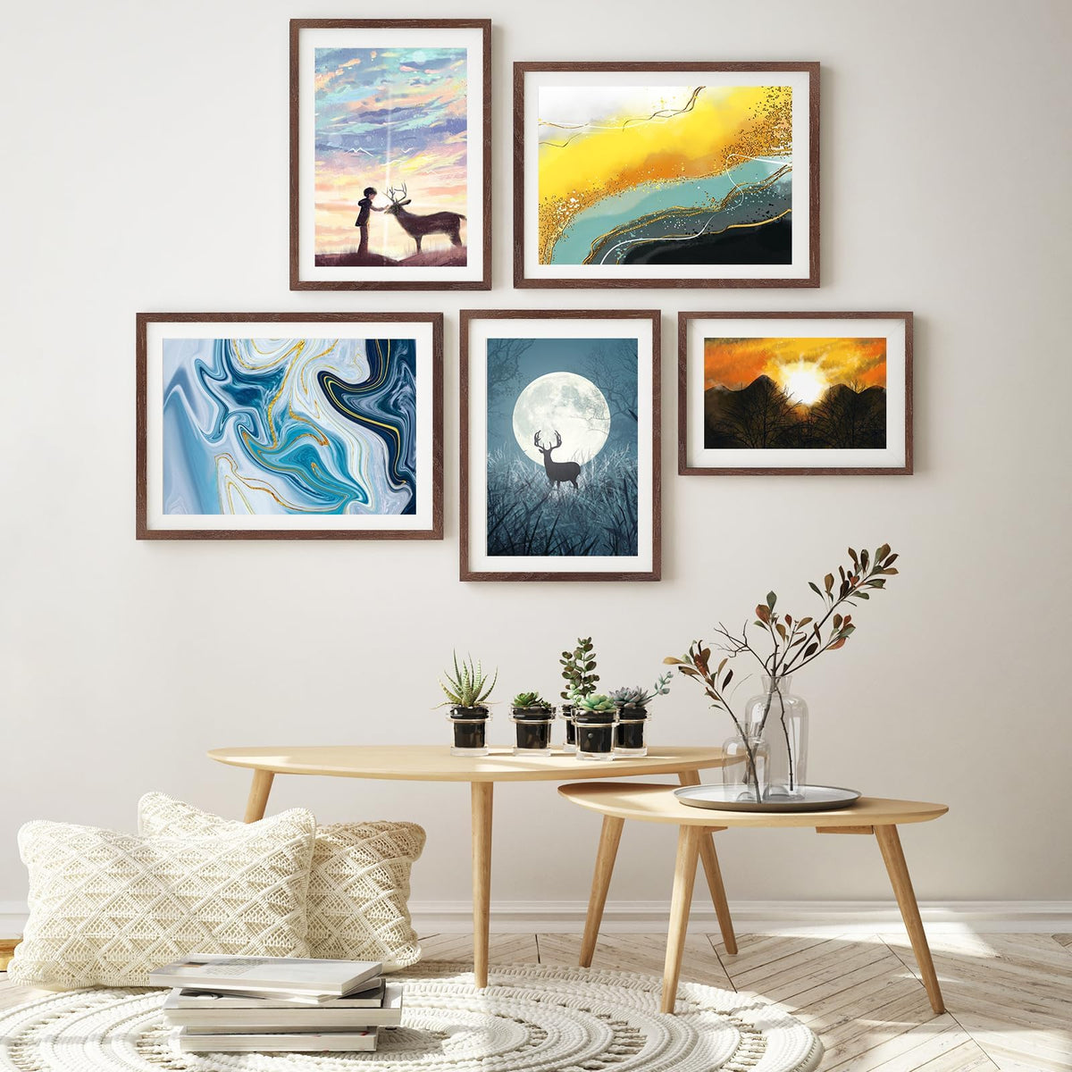 11x17 Solid Oak Wood Picture Frames (3 Count)