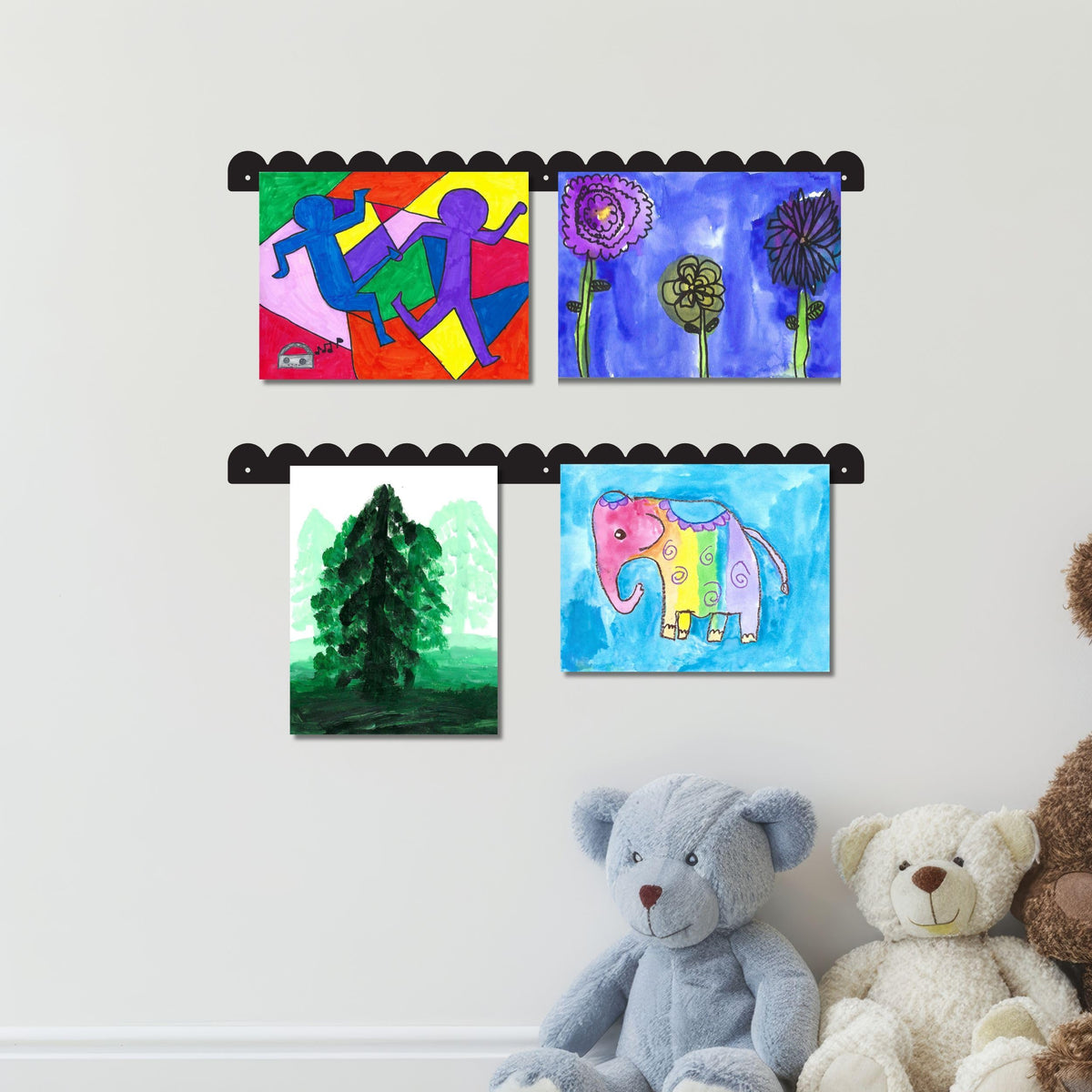 Scalloped Magnetic Art Display for Kids Artwork & Photos