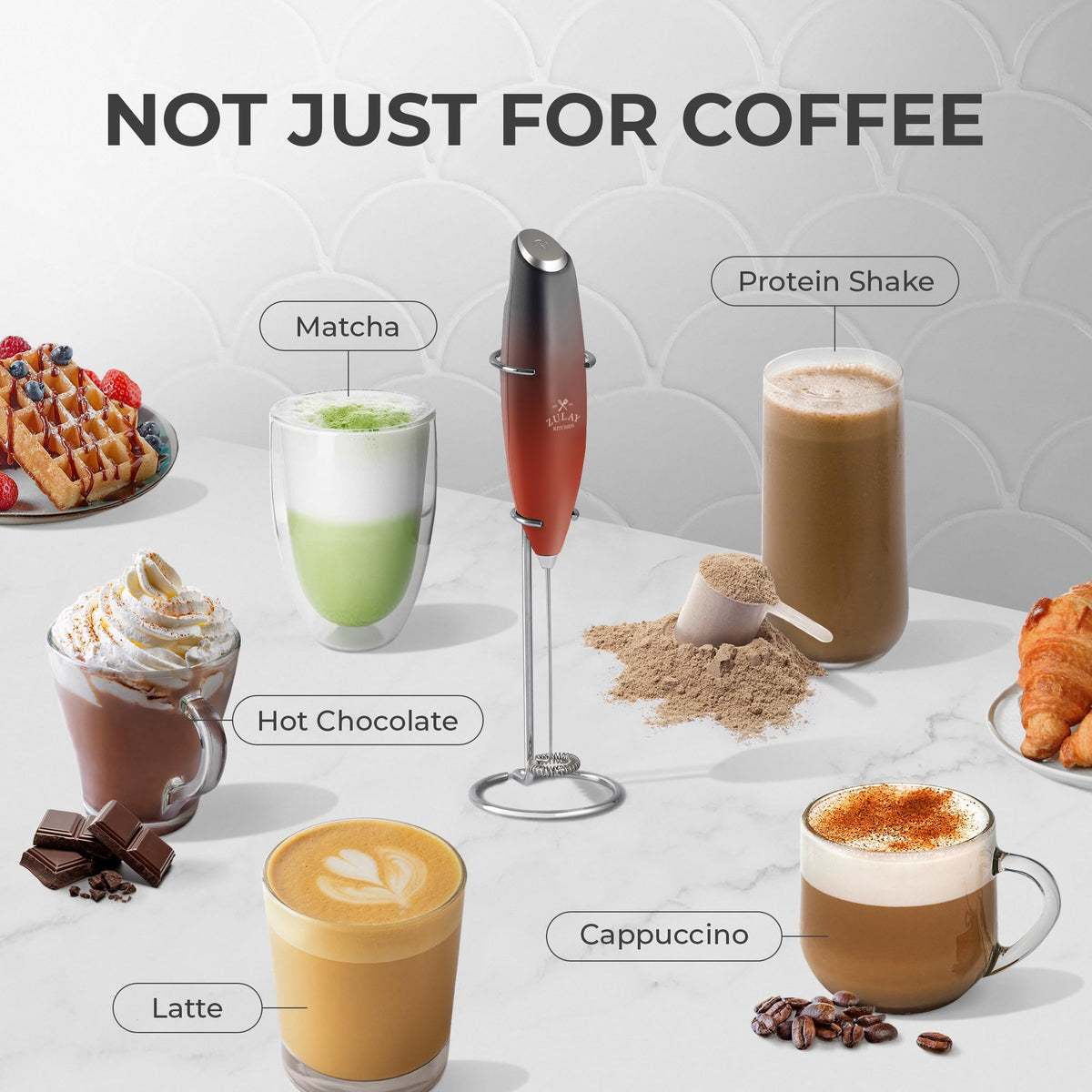 Powerful Milk Frother Wand With Duracell Batteries