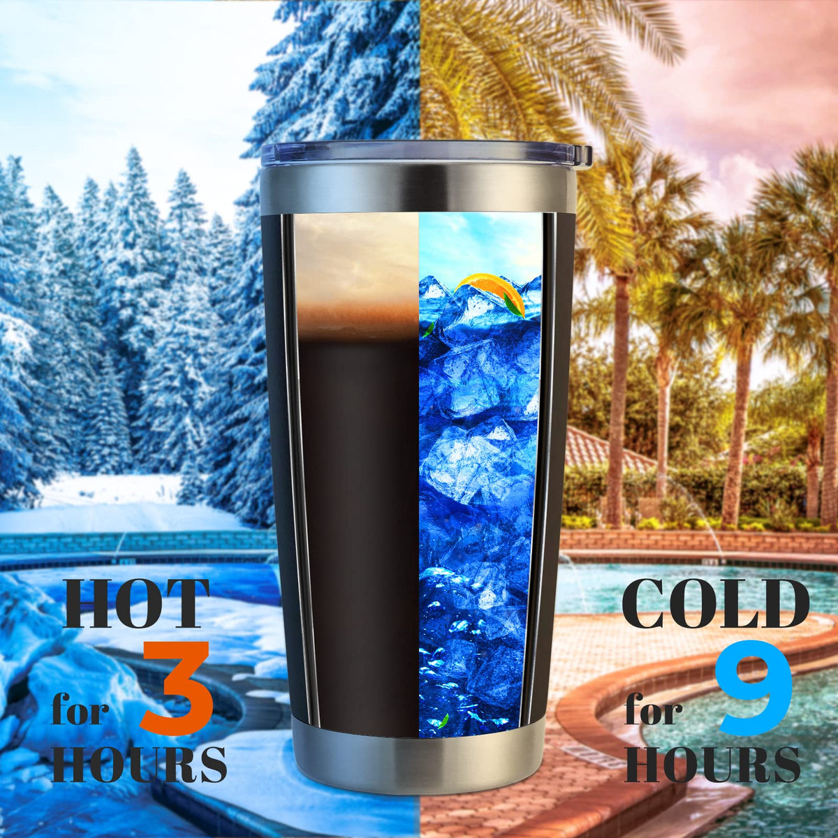 20oz Stainless Steel Tumbler Bulk with Lid (4 Count)