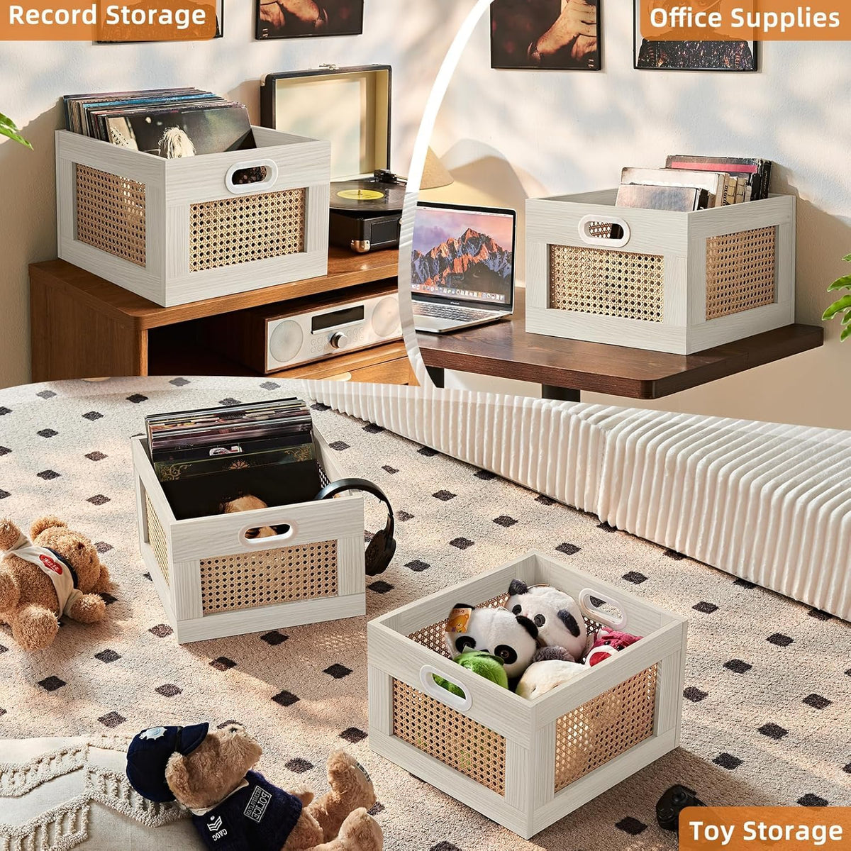 2 Pack Vinyl Record Storage Crates (2 Count)