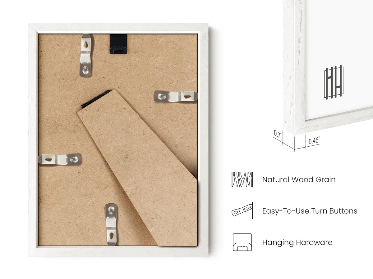 6x8 White Oak Wooden Picture Frame (4 Count)