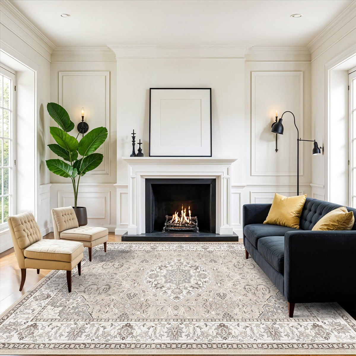 Living Room 8ft Square Area Rug (64 Sq Ft)