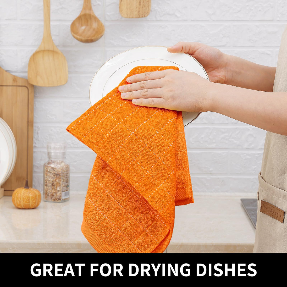 100% Cotton Terry Kitchen Dish Cloths (6 Count)