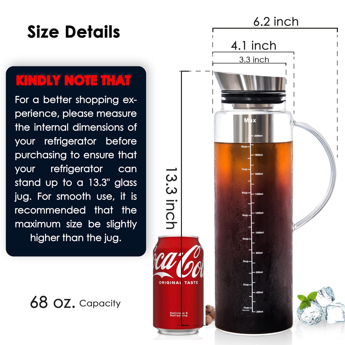 68oz Cold Brew Coffee Maker (68 Ounce)