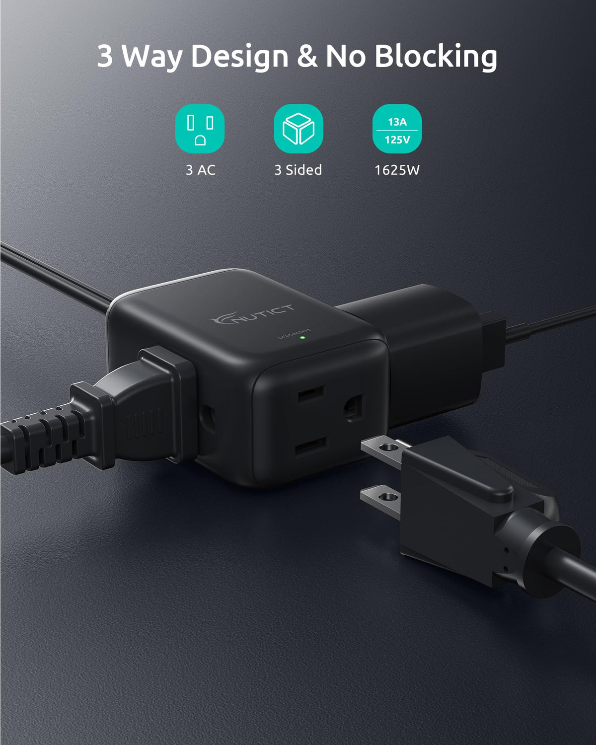 6FT Two Prong Extension Cord Flat Plug