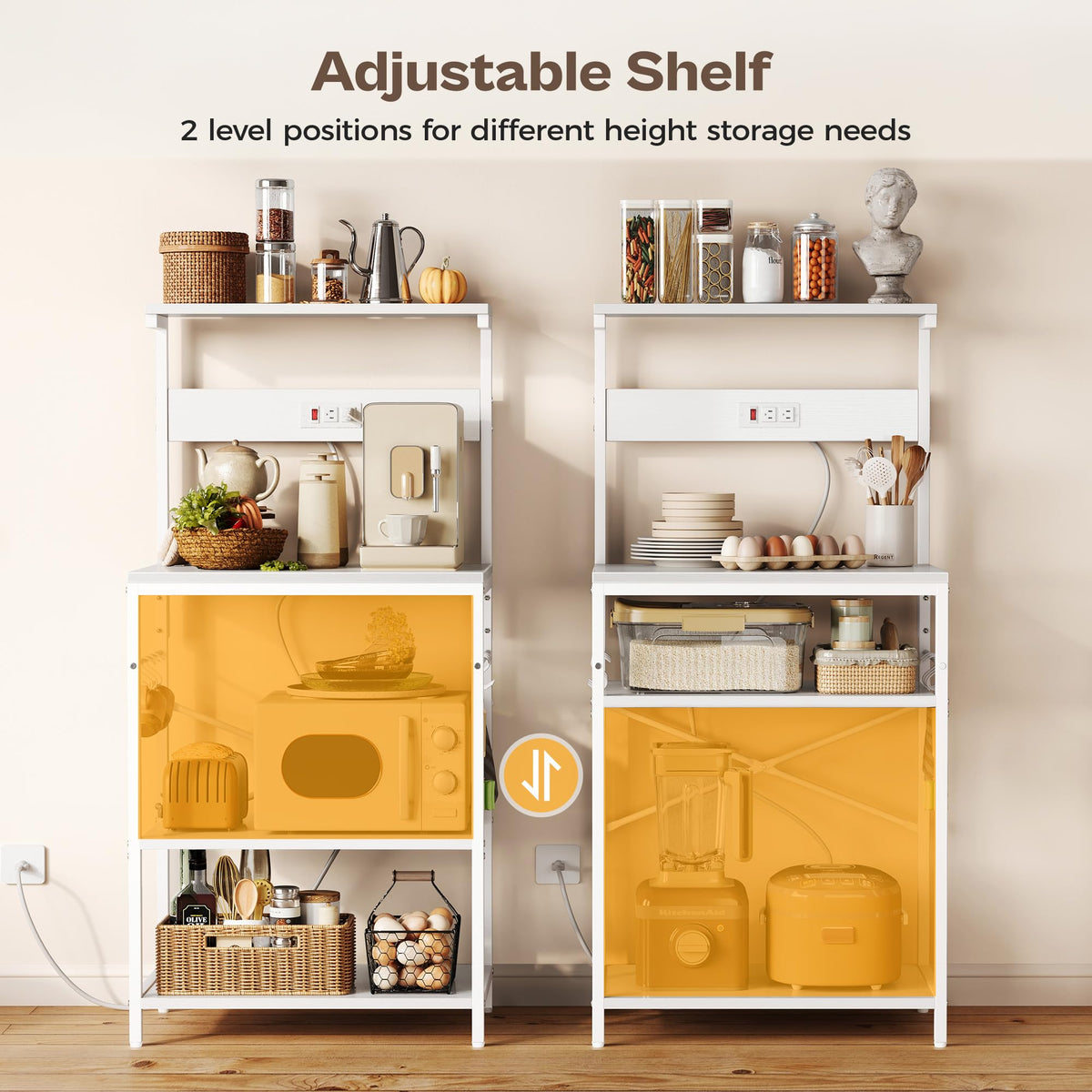 Kitchen Bakers Rack with Power Outlet