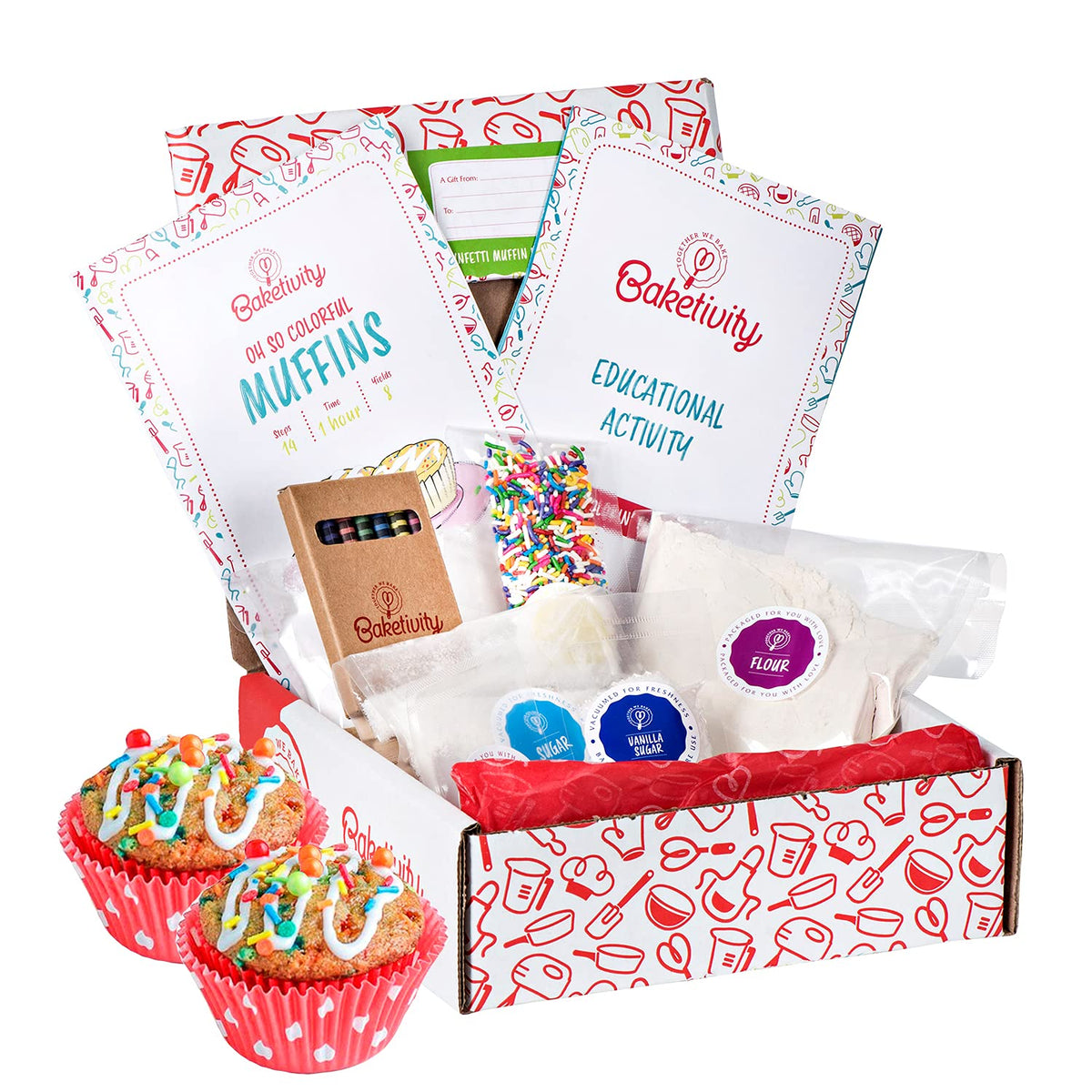 Confetti Muffins Kids Baking Kit with Pre