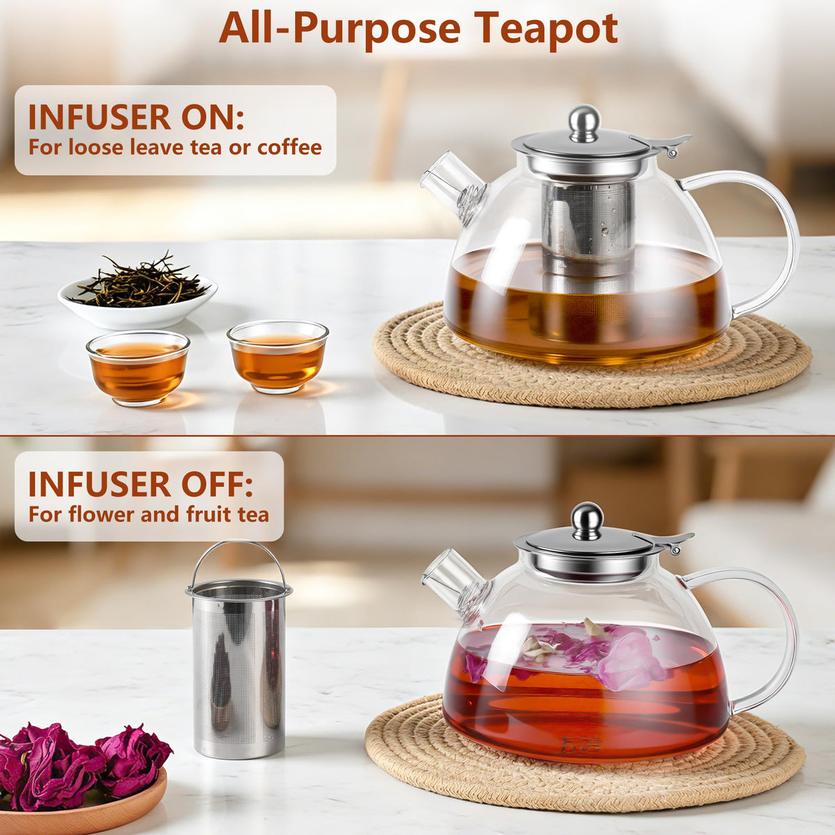 Glass Teapot with Removable Infuser