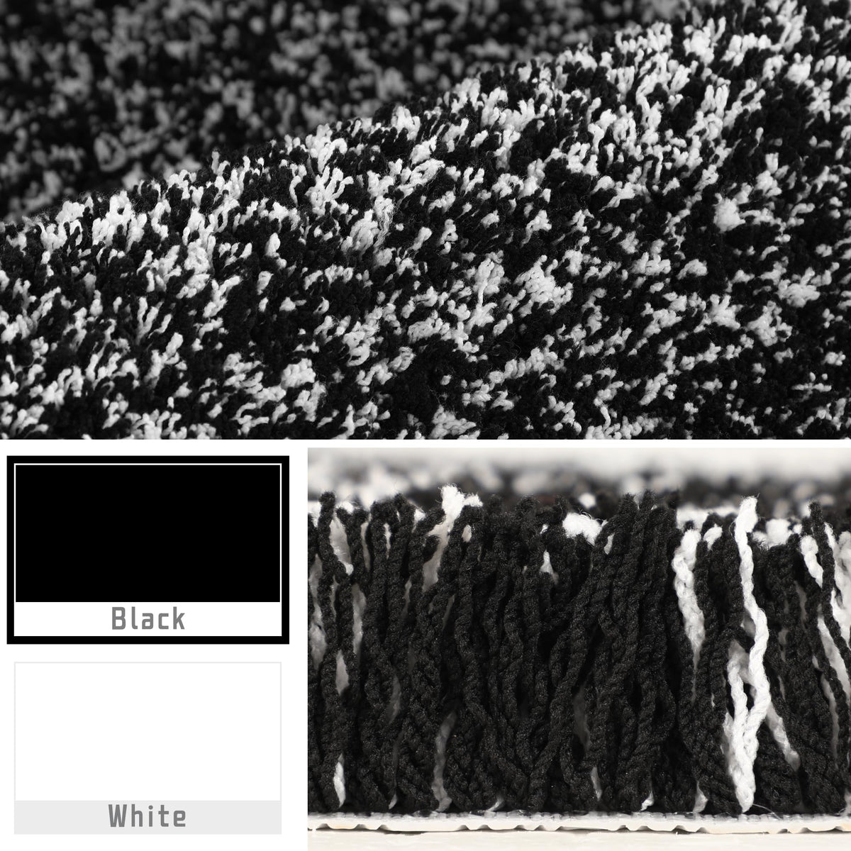 Black and White Bathroom Rugs Non Slip Washable
