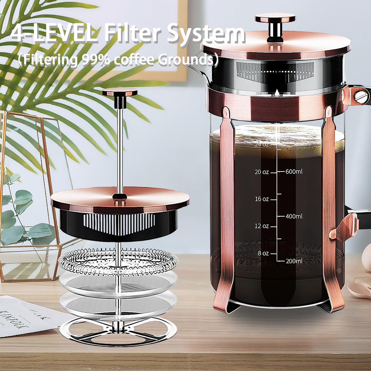 French Press Coffee Maker 304 Stainless Steel Coffee Press