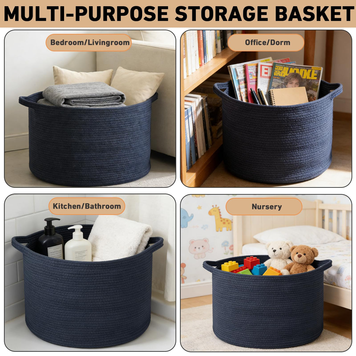 65L Large Blanket Basket