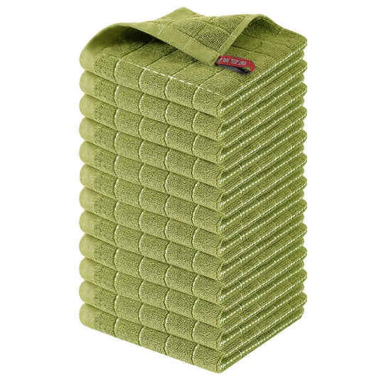 100% Cotton Terry Kitchen Dish Cloths (12 Count)