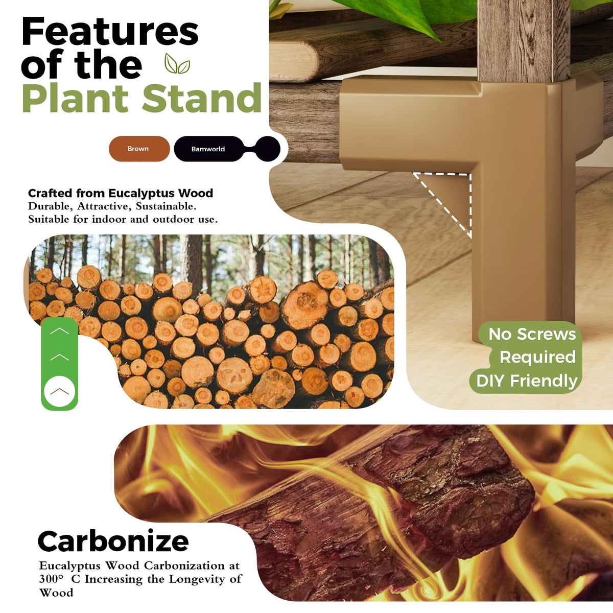 Plant Stand Indoor Corner Plant Shelf Outdoor for Multiple Plants (10 Count)