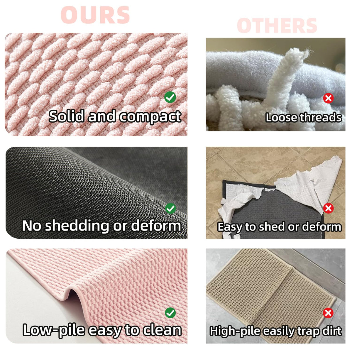 Pink Bathroom Rugs Non Slip Washable (2.0008 Sq Ft)