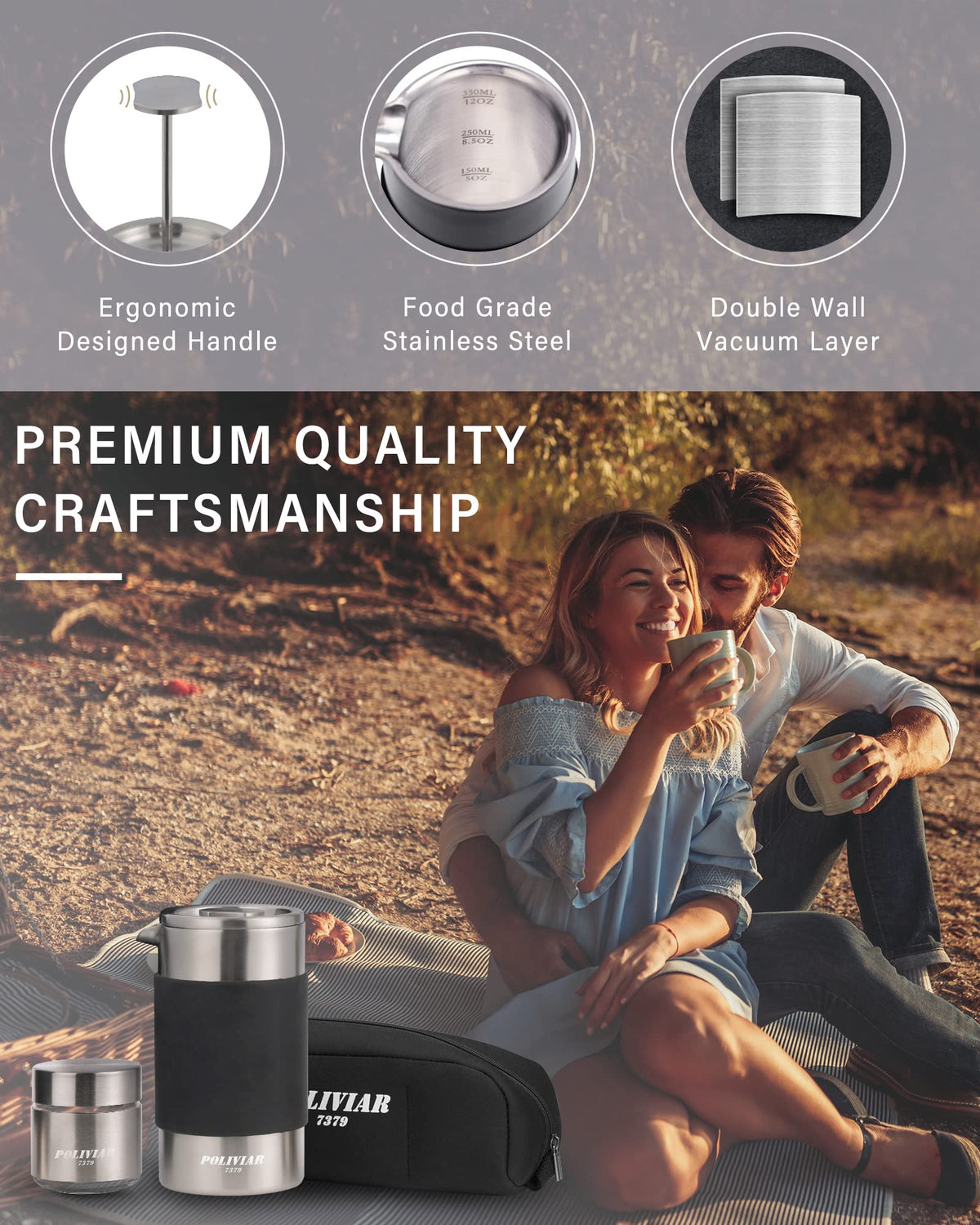 POLIVIAR French Press Coffee Maker