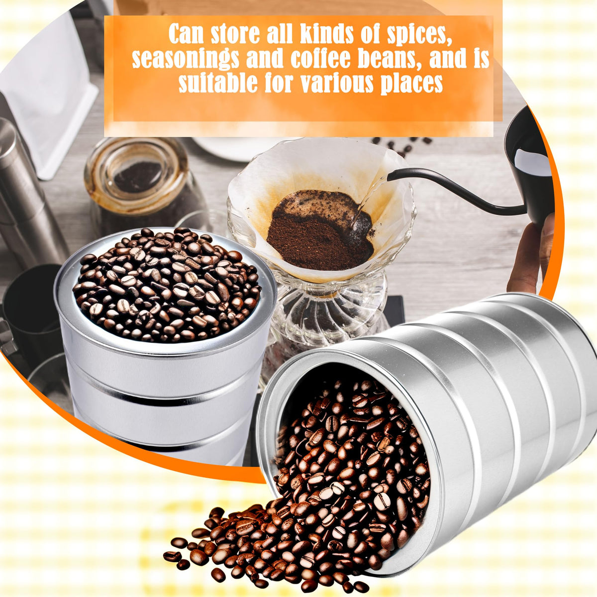12 Pcs Empty Coffee Cans Metal Tin Cans with Lids for Kitchen Storage Tea Coffee Sugar Storage Packaging and Arts Crafts (12 Count)